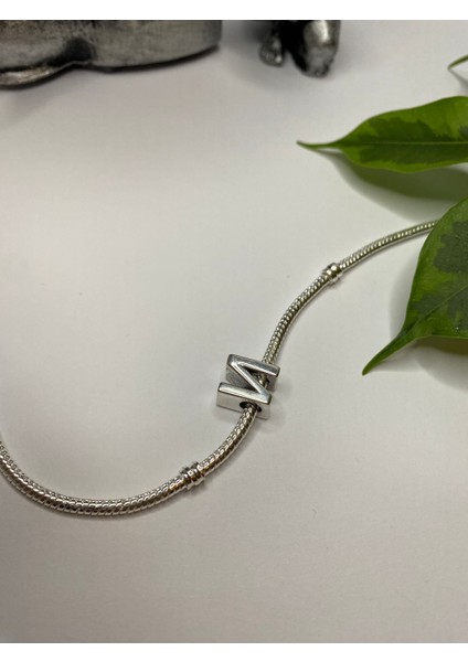 Gümüş S925 Damgalı N Harfi Zirkon Taşlı Charm fiyatları
