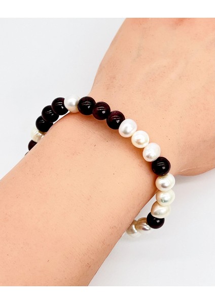 Sertifikalı Inci - Lal Garnet Doğal Taş Bileklik 8 mm fiyatları