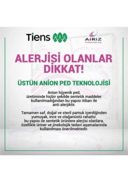Tiens Hijyenik Günlük Kadın Pedi Seti 30'lu 4 Paket indirimleri