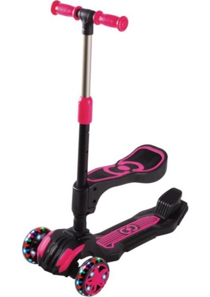 Cool Wheels Scooter Oturaklı Cool Wheels LED Tekerli Pembe