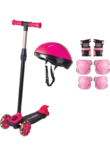 Cool Wheels 3 Yaş Üstü Pembe Twist Işıklı Scooter Kask Seti