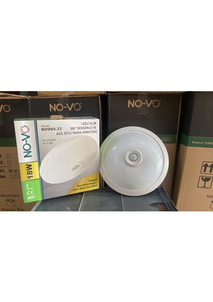 18W Ledli Sensörlü Acil Kitli Tavan Armatürü (Ps Gövde & Ps Kapak) NV004.33 modelleri