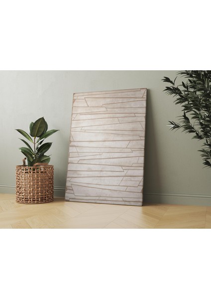 Kanvas Tablo Kahve Bej Çizgiler Temalı 133