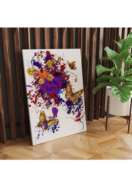 Kanvas Tablo Çok Renkli Soyut ve Kelebek Temalı 51