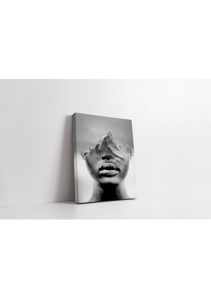 Kanvas Tablo Dağ ve Yarım Yüz Figürlü 241 fiyatları