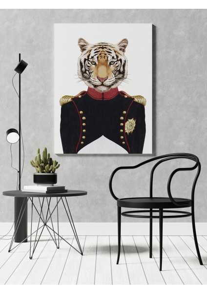 Kanvas Tablo General Kıyafetli Panter Hayvan Temalı 165
