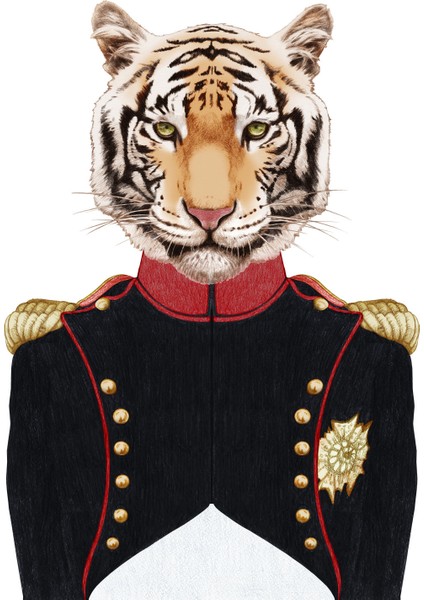 Kanvas Tablo General Kıyafetli Panter Hayvan Temalı 165 fiyatları