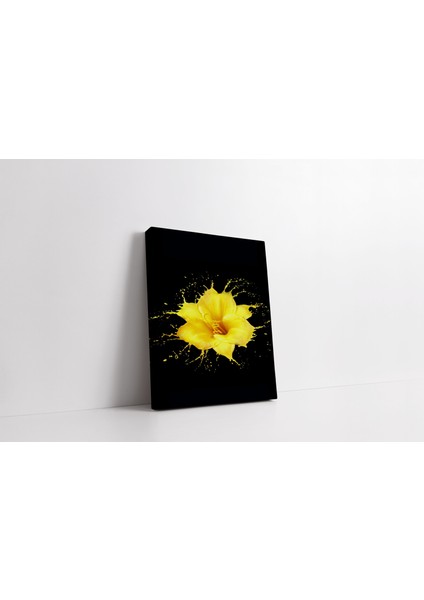 Kanvas Tablo Siyah Sarı Zambak Temalı 274