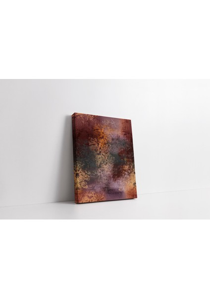 Kanvas Tablo Bordo Sarı Ebru Görünümlü 227