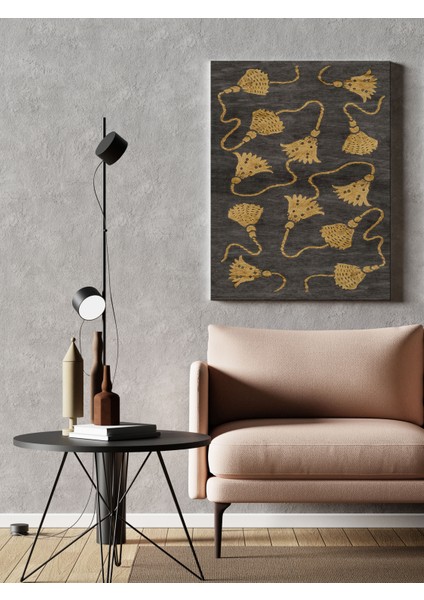 Kanvas Tablo 1229 Antrasit Püskül Desenli 284 fiyatları