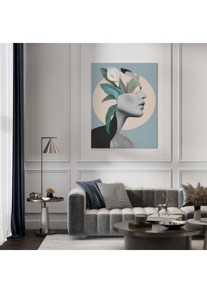 Kanvas Tablo Barış Çiçeği ve Kadın Silüeti Temalı 73