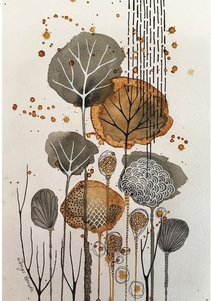 Kanvas Tablo Kurumuş Yaprak Temalı Gri Hardal 79 fırsatları