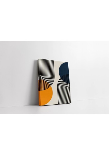 Kanvas Tablo Lacivert Sarı Minimalist ve Geometrik 55 fiyatları