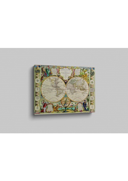 Kanvas Tablo Antika Dünya Haritası 237