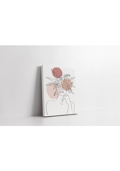 Kanvas Tablo Kadın Yüzü Temalı Soft Renk Çiçekli 58 fiyatları