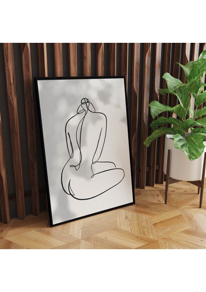 Kanvas Tablo Siyah Beyaz Nü Kadın Temalı 28