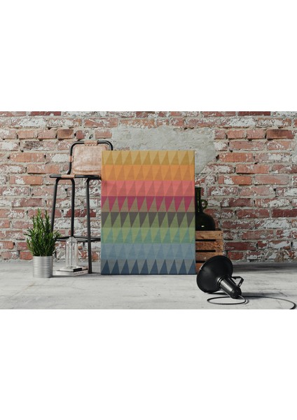 Kanvas Tablo 1231 Çok Renkli Pastel Tonlarda Geometrik BASKILI 262 indirimleri