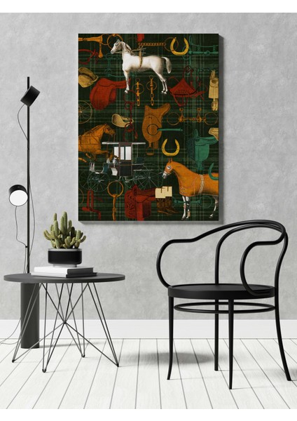 Kanvas Tablo 1035 At ve Binicilik Tema Haki Yeşil 125