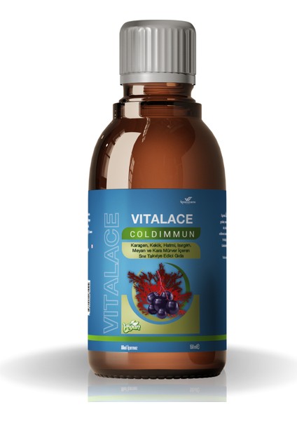Vıtalace Coldımmun, %100 Bitkisel, Vegan, Karagen, Kekik, Hatmi, Meyan Kökü, Karamürver, Içeren Takviye Edici Gıda (150ml Şurup)