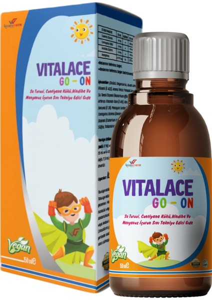 Vıtalace Go-On Suteresi, Hindiba, Centiyana Kökü, Manganez İçeren Takviye Edici Gıda (150 ml Şurup)
