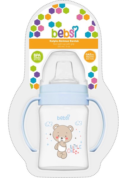 Kulplu Akıtmaz Bardak 150 ml - Mavi