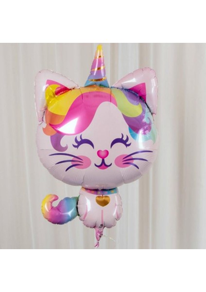 Unicorn Kedi Kitty Rakam Konsept 8 Yaş Balon Doğum Günü Set Yaş Balon Set