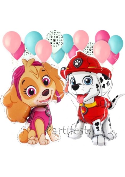 Paw Patrol Balon Seti Paw Petrol Yaş Balon Seti Paw Patrol Doğum Günü Set Paw Patrol Marshlall Chase