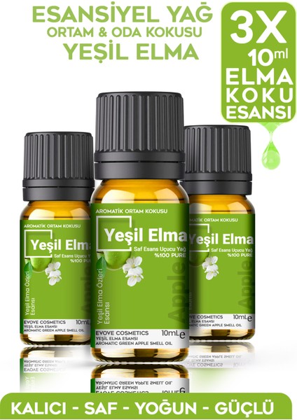 Elma Çiçeği Oda Kokusu 3 Adet 10ML Set Aromatik Buhardanlık Difüzör Uçucu Esansiyel Yağ