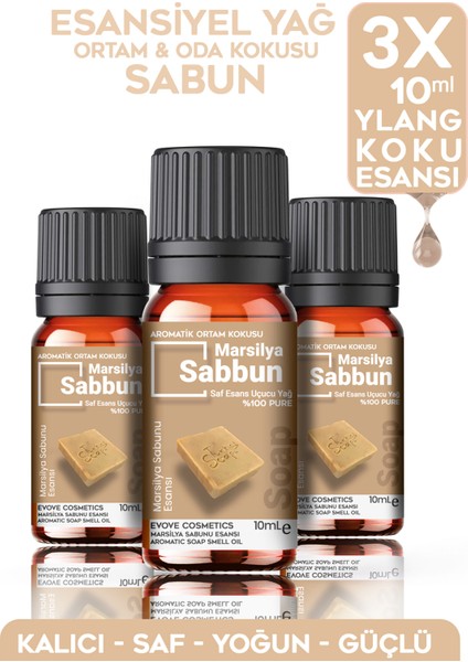 Esansiyel Yağ Sabun Oda Kokusu 3 Adet 10ML Set Aromatik Buhardanlık Difüzör Uçucu Yağ