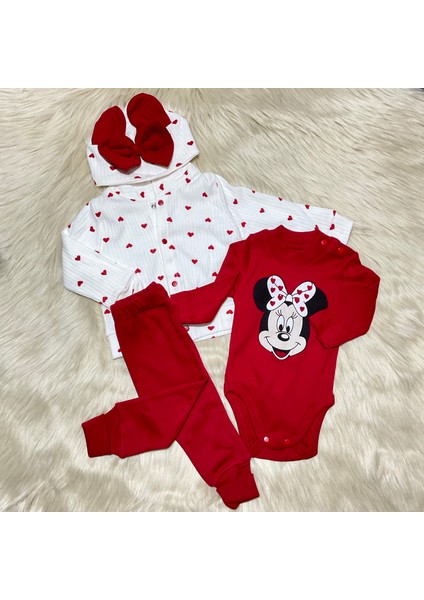 Yeni Sezon 3 Parça Hırkalı Kalpli Kız Takım