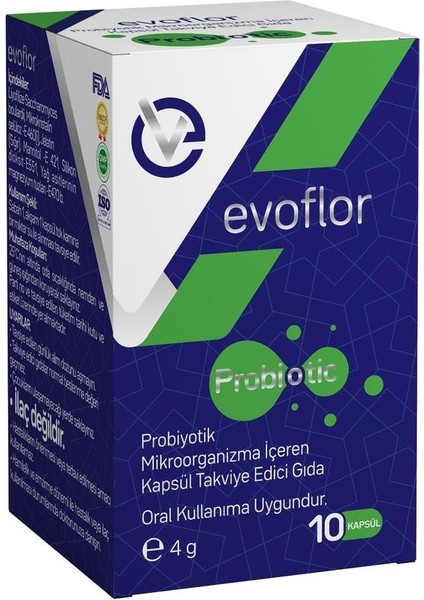 Probiotik Mikroorganizma Içeren Kapsül Takviye Edici Gıda 10 Kapsül