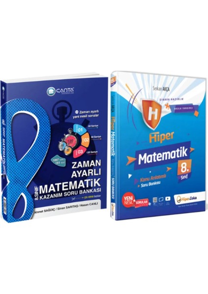 8. Sınıf Matematik Kazanım Soru Bankası + Hiper Zeka 8 Matematik Konu Serkan Akça