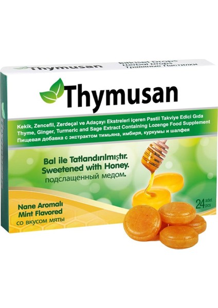 Bitkisel Pastil Kekik Zencefil Zerdeçal 24 Lü