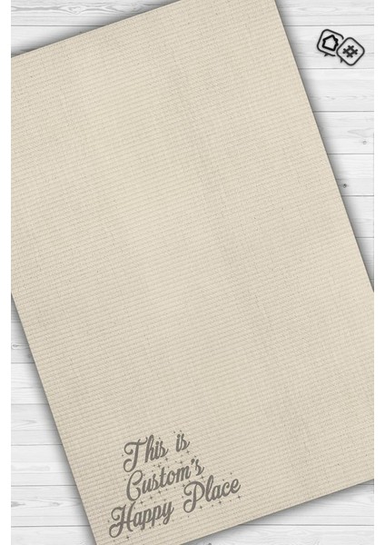 Onun Mutlu Yeri Kişiye Özel Kişiselleştirilebilir Dokuma Tabanlı Yıkanabilir Ev Halısı fiyatları