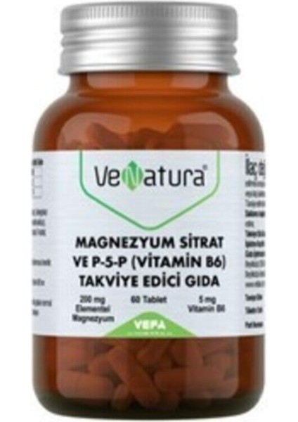 Magnezyum Sitrat ve P-5-P (Vitamin B6) Takviye Edici Gıda