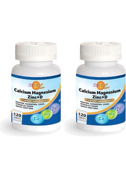 Kalsiyum Magnesyum Zinc Vitamin D 120 Tablet 2 Kutu