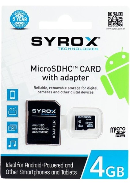 Syrox MC16 Microsd 16GB Hafıza Kartı