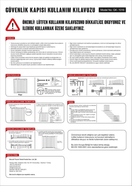 Bebek & Çocuk Güvenlik Kapısı