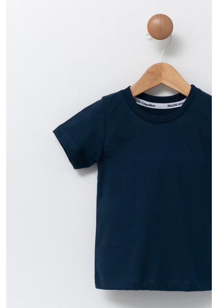 Çocuk Bisiklet Yaka Basic Düz T-Shirt %100 Pamuk
