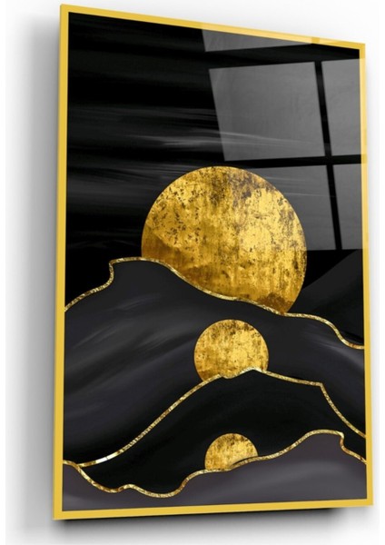 Eliza Home Soyut Gold Cam Tablo