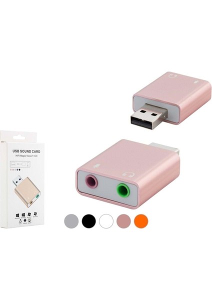 Ses Kartı 7.1 USB Ses Kartı Pembe Sound Card USB 7.1 HN2218