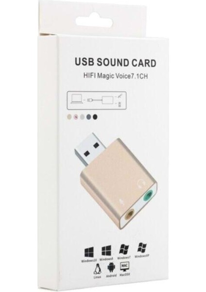 Ses Kartı 7.1 USB Ses Kartı Pembe Sound Card USB 7.1 HN2218