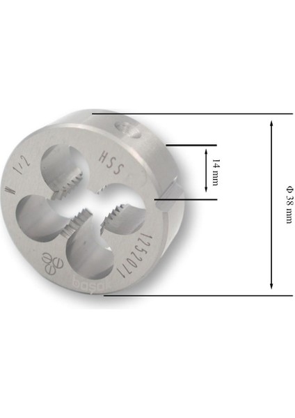 W 1/2 Pafta Normal Vidalı Hss Dın 223/B fiyatları