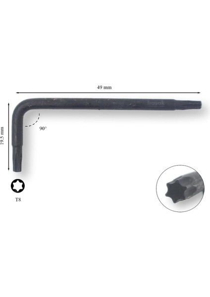T8 Torx Allen (Alyan) Anahtar