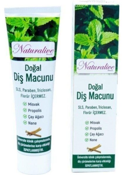 Beauty Naturalive Doğal Diş Macunu 100 ml Misvaklı Maksimum