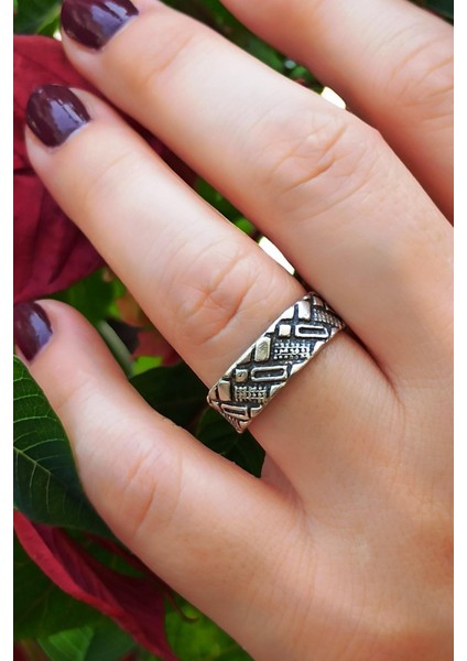 Motif Şekilli Kadın Yüzük Gümüş Kaplama Ayarlanabilir El Yapımı Kadın Yüzük fiyatları