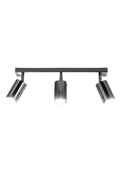 Retro Krom Hareketli Modern Spor 3 Lü LED Spot Avize Beyaz Ampullü