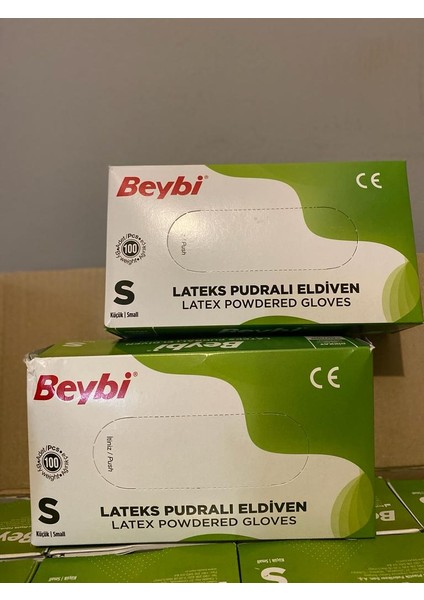 Lateks Pudralı Eldiven (S Beden) 100'LÜ 20 Paket