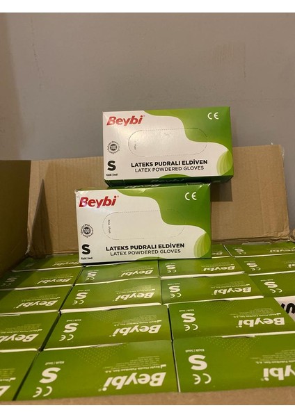 Lateks Pudralı Eldiven (S Beden) 100'LÜ 20 Paket modelleri