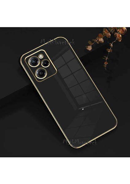 Xiaomi Poco X5 Pro 5g Uyumlu Kılıf Kamera Lens Korumalı Parlak Gold Altın Kenarlı Yumuşak Silikon Kapak
